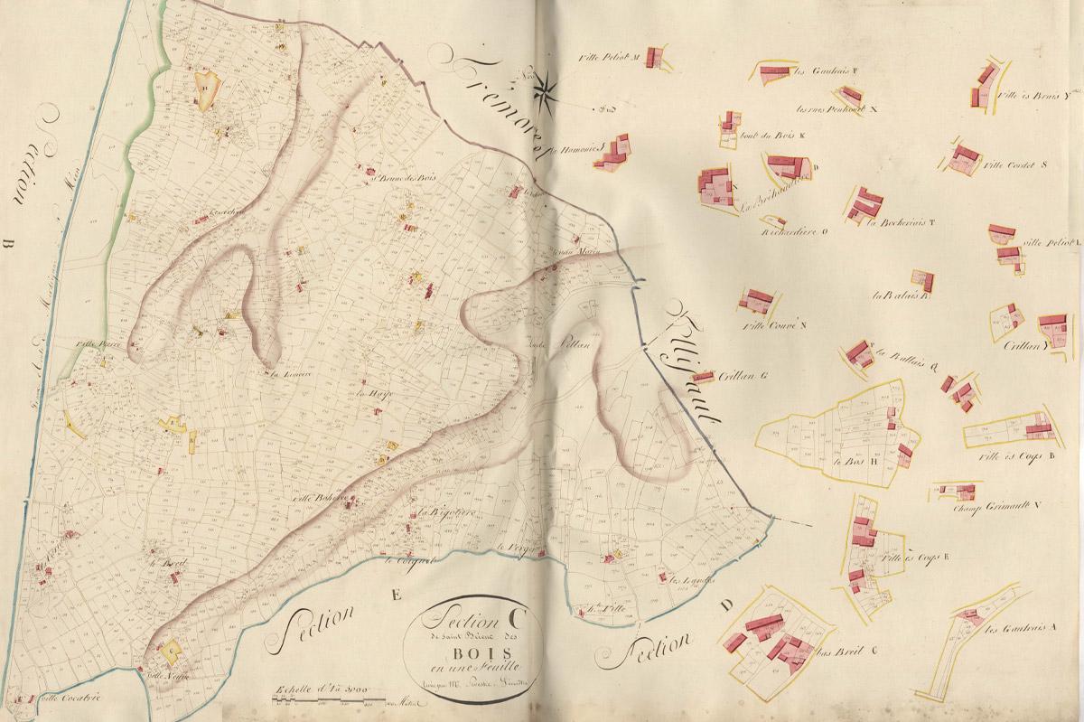 Cadastre napoléonien, Merdrignac, Plans parcellaires, Première série, 1810, Section C. (AD22, 3 P 152/1)