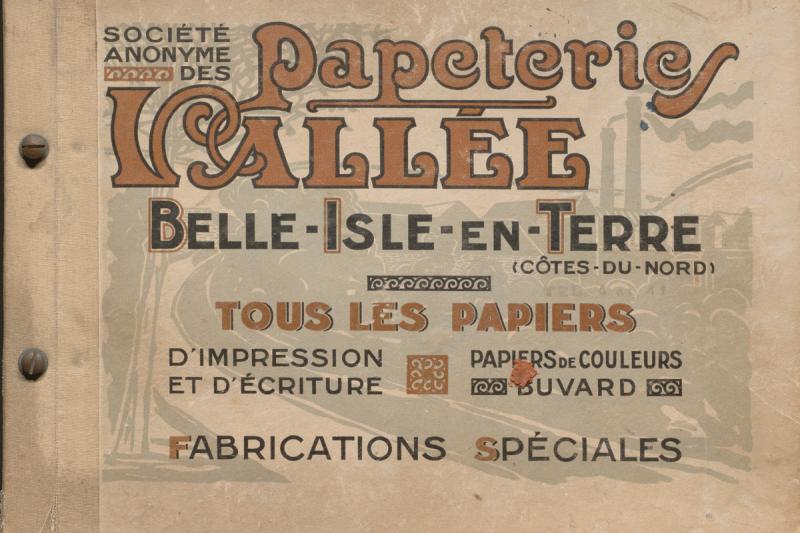 Brochure publicitaire des papeteries Vallée, première moitié du XXe siècle (AD22, 77 J 209).