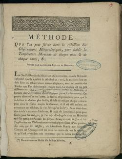 Manuscrits historiques (1 Ms) » Observations météorologiques et médicales faites à Saint-Brieuc par Jean-Louis Bagot.