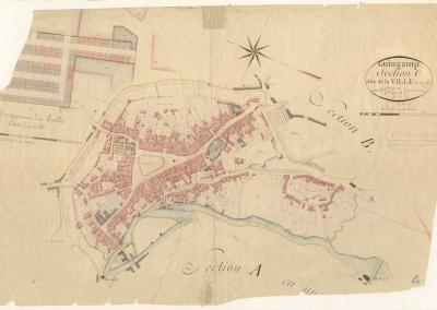 Plan cadastral de la ville de Guingamp (section C), 1822. (AD22, 3 P 75/7 ) 