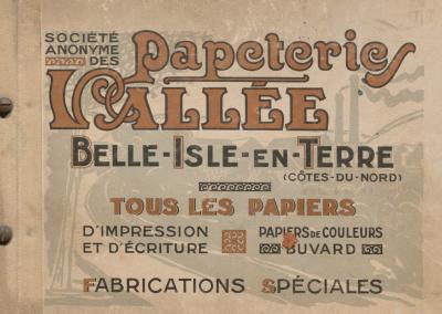 Brochure publicitaire des papeteries Vallée, première moitié du XXe siècle. (AD22, 77 J 209)